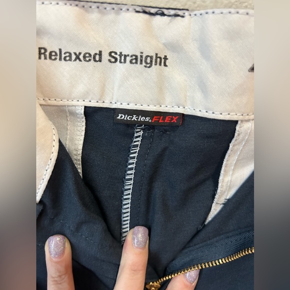 Dickies Navy Blue Straight Leg Relaxed Fit Flex Work Pants Mens Size 32x32 - Picture 2 of 5